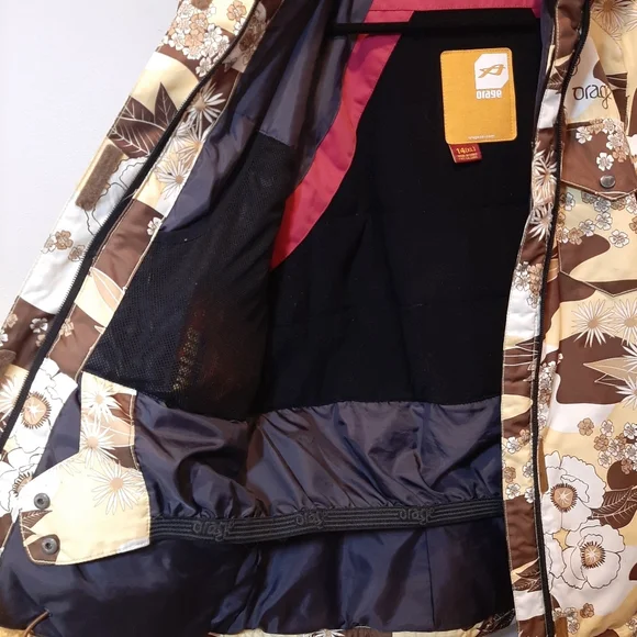 ❌SOLD❌ Camo Floral Hooded Ski Jacket Girls Youth Insulated Snowboarding Coat - Picture 12 of 15
